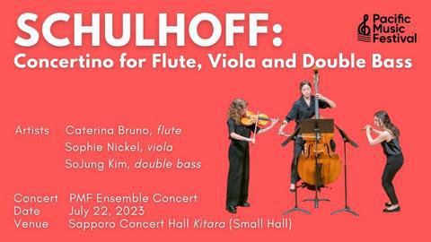 写真：[PMF 2023 video] Schulhoff: Concertino for Flute, Viola and Double Bass